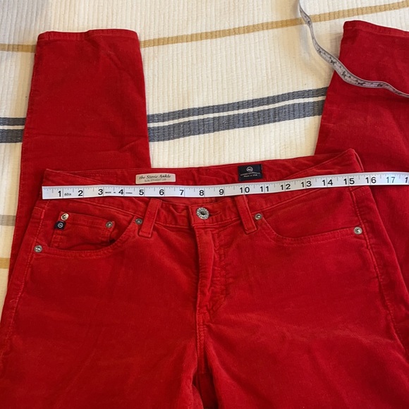 AG Stevie Ankle Slim Straight Red Cord Jean - Picture 8 of 10